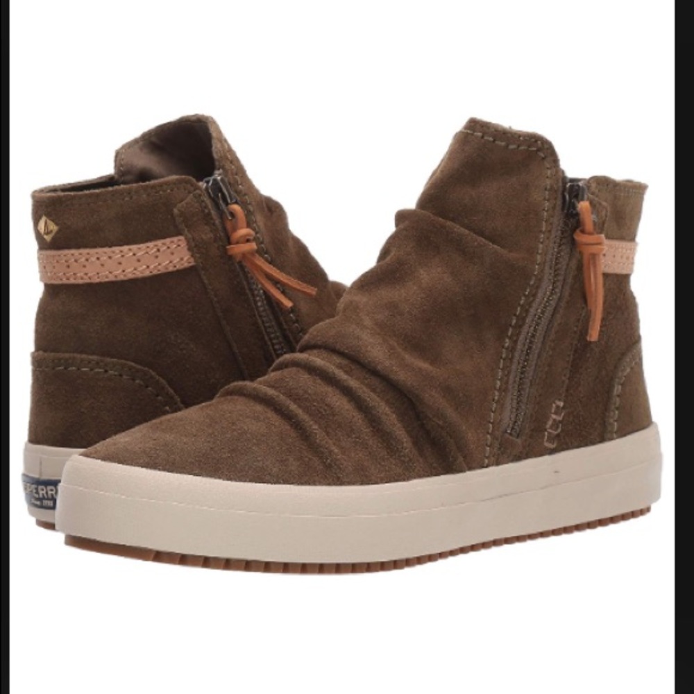 Women's Green Sperry Crest Lug Zone Suede Boots